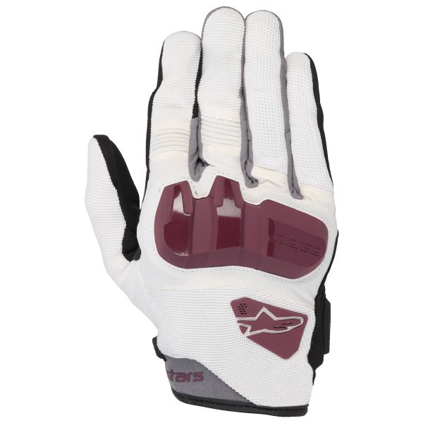 Guantes moto Alpinestars Cromo Mujer Blanco Burdeos