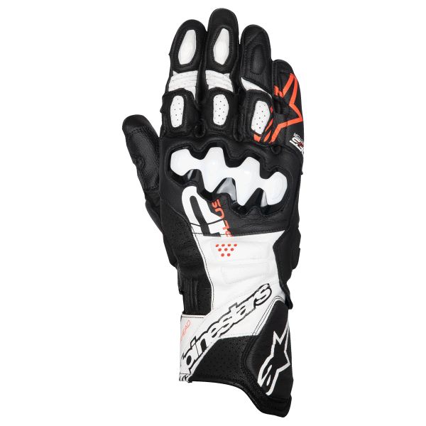 Guantes moto Alpinestars GP Plus R V3 Piel Negro Blanco Rojo Fluo