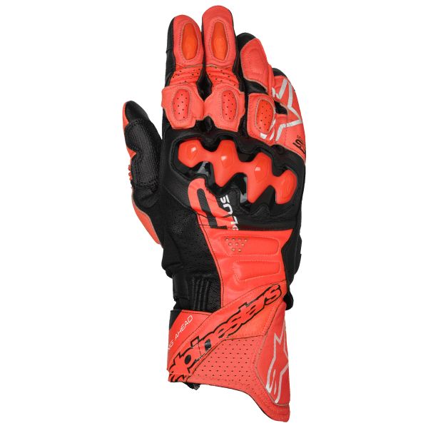 Guantes moto Alpinestars GP Plus R V3 Piel Rojo Brillante Rojo Fluo Negro