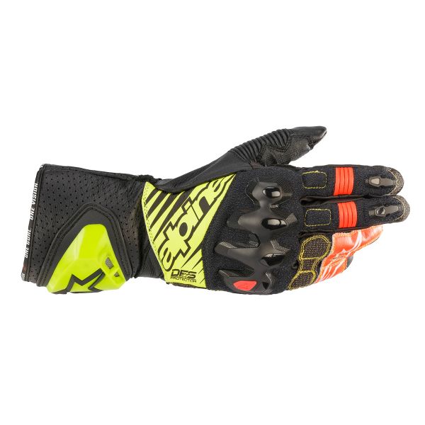 Guantes moto Alpinestars Guante GP TECH V2 Negro Amarillo Fluo Blanco Rojo Fluo