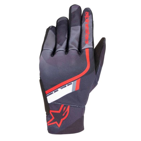Guantes moto Alpinestars Reef Negro Gris Camuflaje Rojo Brillante