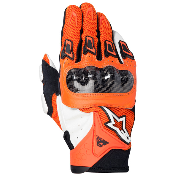 Guantes moto Alpinestars SMX-2 Air Carbon Naranja Blanco
