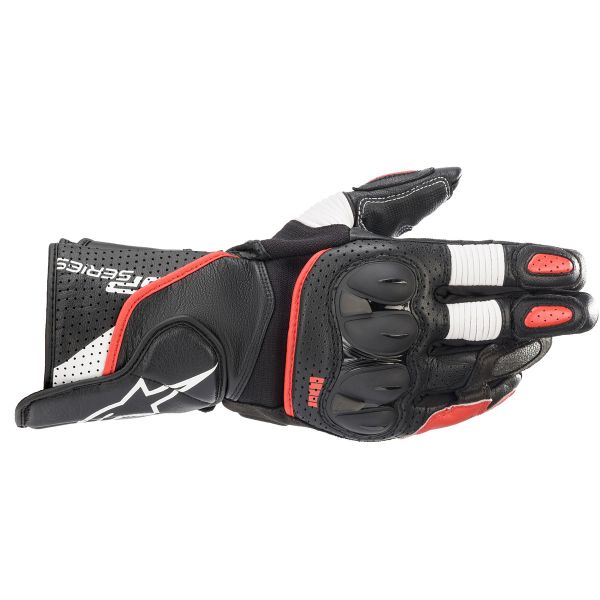 Guantes moto Alpinestars SP-2 V3 Negro Blanco Rojo brillante Guantes moto Alpinestars SP-2 V3 Negro Blanco Rojo brillante