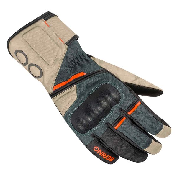 Guantes moto Bering Lady Siberia Beige Grey Orange Gloves Guantes moto Bering Lady Siberia Beige Grey Orange Gloves