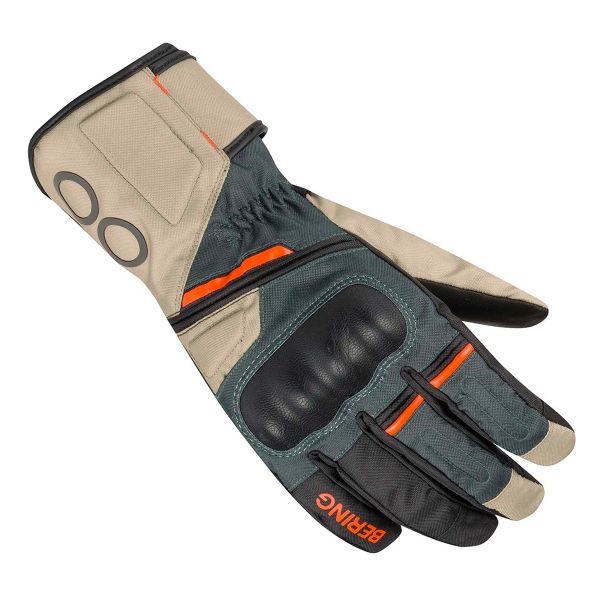 Guantes moto Bering Siberia Beige Grey Orange Gloves Guantes moto Bering Siberia Beige Grey Orange Gloves