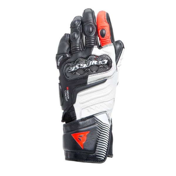 Guantes moto Dainese Carbon 4 Long Lady Black White Fluo Red