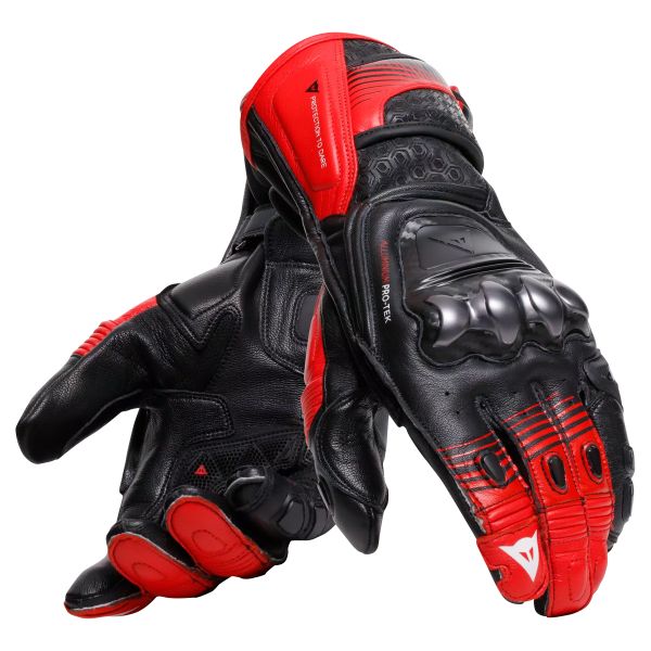 Guantes moto Dainese Fiero Metal Black Red Lava White