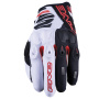 Guantes moto Five E2 Blanco Negro Rojo