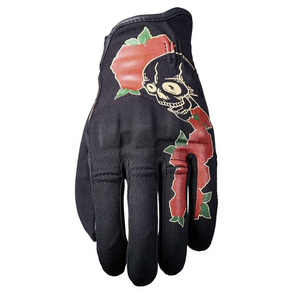 Guantes moto Five Flow Woman Skull Roses Guantes moto Five Flow Woman Skull Roses