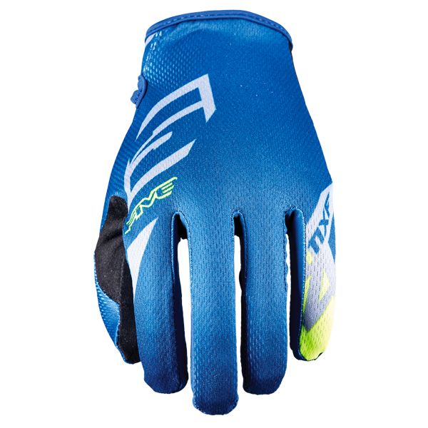 Guantes motocross Five MXF4 Scrub Blue Fluo Yellow
