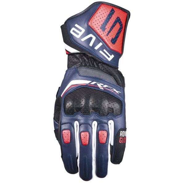 Guantes moto Five RFX Sport Evo Azul tormenta fluo Rojo blanco