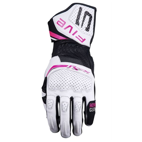 Guantes moto Five RFX Sport Evo Mujer Blanco fluo Rosa