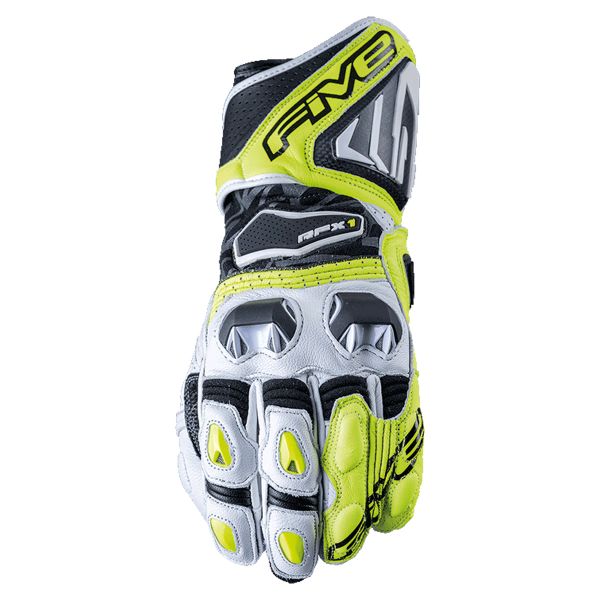 Guantes moto Five RFX1 16 White Yellow Fluo