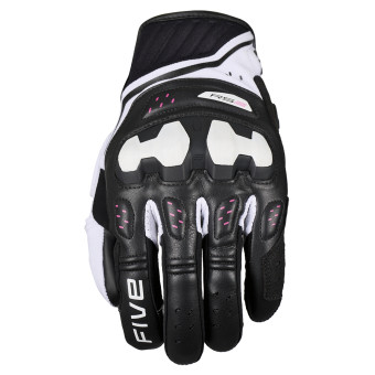 Guantes moto Five RS2 Evo 2 Mujer Negro Blanco Rosa