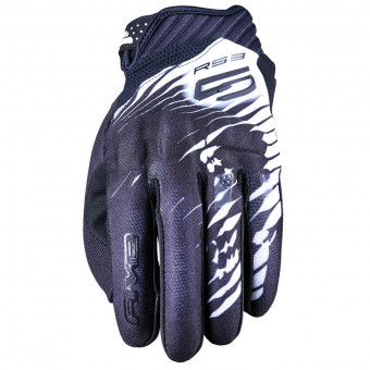 Guantes moto Five RS3 Evo Skull Black White Guantes moto Five RS3 Evo Skull Black White