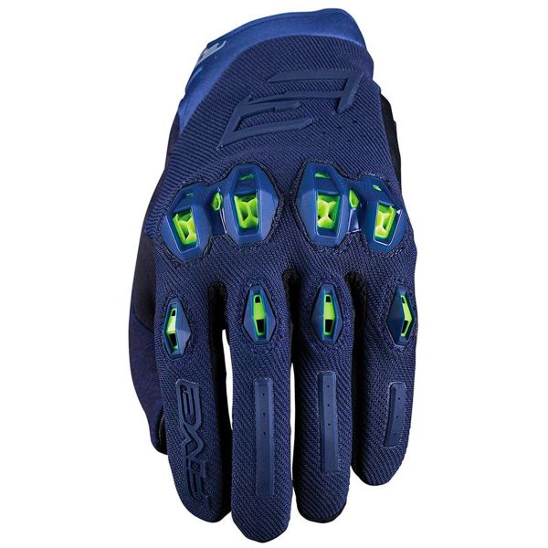 Guantes moto Five Stunt Evo 2 Night Blue Fluo Yellow
