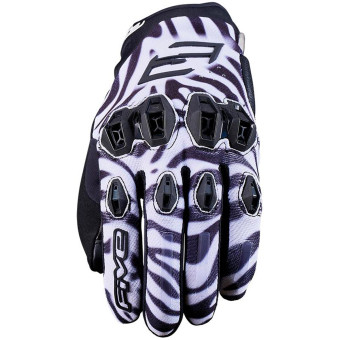 Guantes moto Five Stunt Evo 2 Woman Zebra Black White