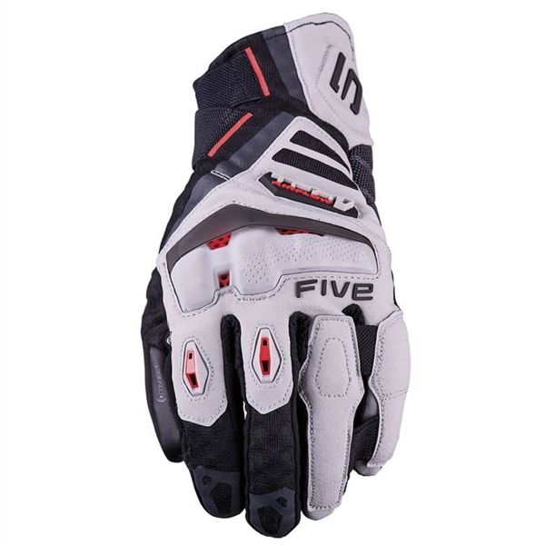 Guantes moto Five TFX1 Airflow Short Gris fluo Rojo