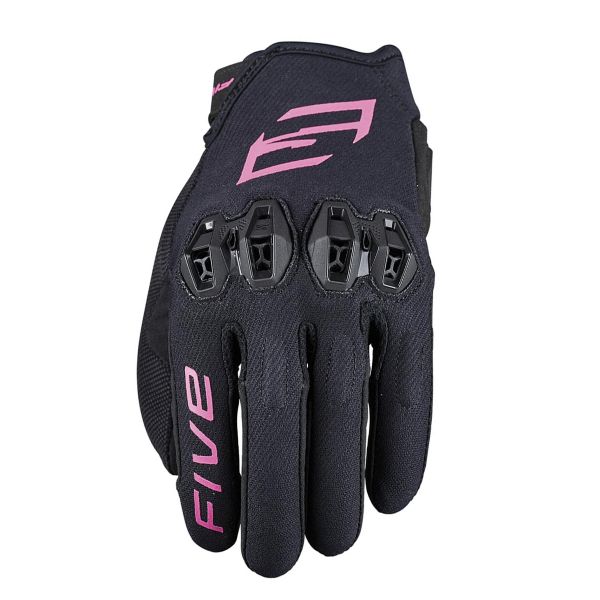 Guantes moto Five Tricks Woman Black Fluo Pink Guantes moto Five Tricks Woman Black Fluo Pink