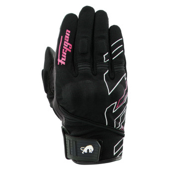 Guantes moto Furygan Jet Neon D3O Lady Negro Blanco Rosa
