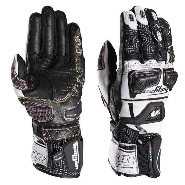 Guantes moto Furygan Styng20 Kevlar White Black Guantes moto Furygan Styng20 Kevlar White Black