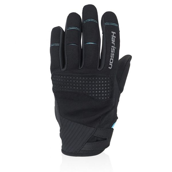 Guantes moto HARISSON Rio Lady Negro Turquesa