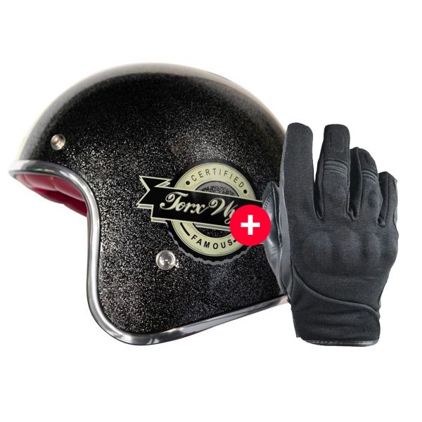 Guantes moto HARISSON Splash Waterproof Black + Wyatt Famous Glitter Black
