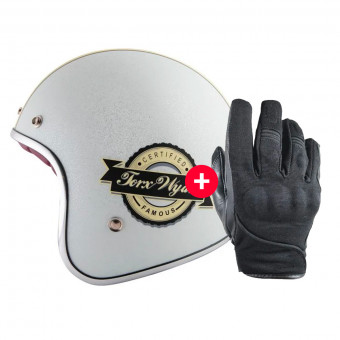 Guantes moto HARISSON Splash Waterproof Black + Wyatt Famous Matt Glitter White