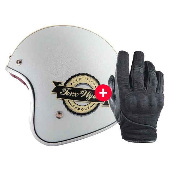 Guantes moto HARISSON Splash Waterproof Black + Wyatt Famous Matt Glitter White