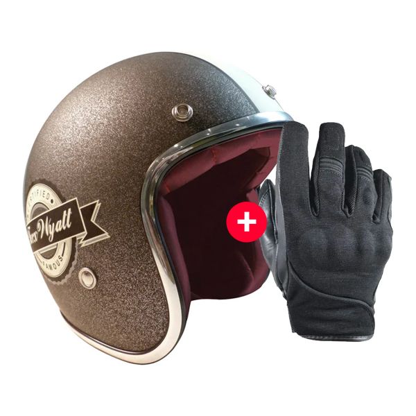 Guantes moto HARISSON Splash Waterproof Black + Wyatt Famous Matt Glitter Charcoal