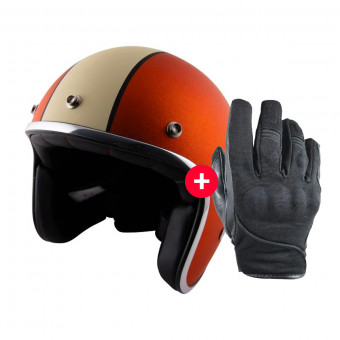Guantes moto HARISSON Splash Waterproof Black + Wyatt Famous Matt Glitter Orange