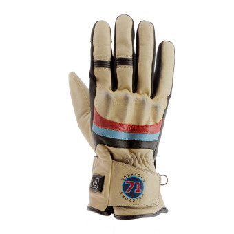 Guantes moto Helstons Bora Calefactables Beige Red Blue