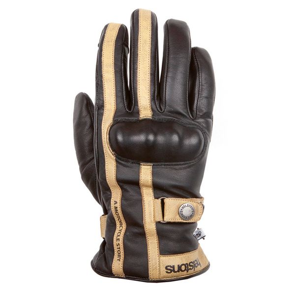 Guantes moto Helstons Burton Black Beige Guantes moto Helstons Burton Black Beige