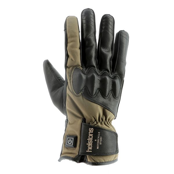 Guantes moto Helstons Curtis Calefactables Black Kaki