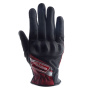 Guantes moto Helstons DS Lady Summer Leather Negro Rojo Blanco