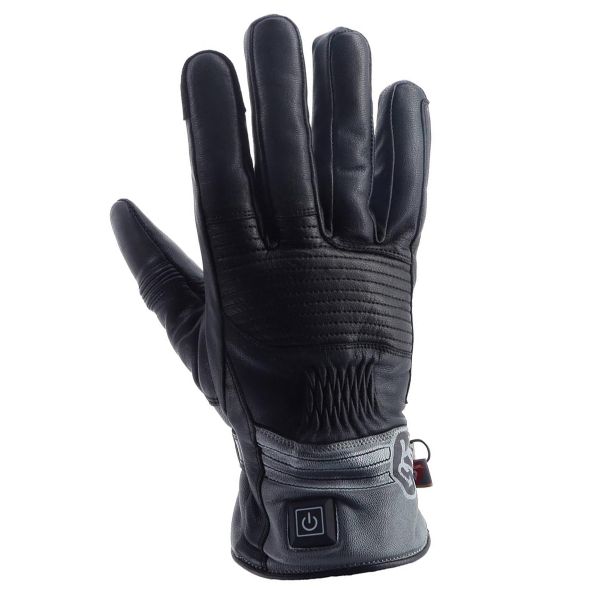 Guantes moto Helstons Fender Calentador Cuero Negro Gris Guantes moto Helstons Fender Calentador Cuero Negro Gris