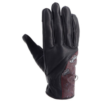 Guantes moto Helstons Flower Summer Black Burgundy