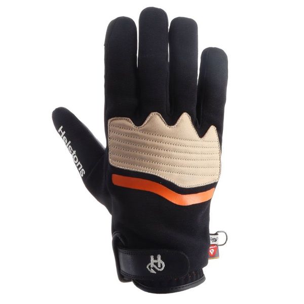 Guantes moto Helstons Jazz Winter 4Ways Piel Negro Naranja Beige
