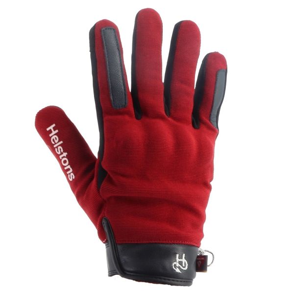 Guantes moto Helstons Melody Invierno 4Ways Piel Burdeos Negro Blanco