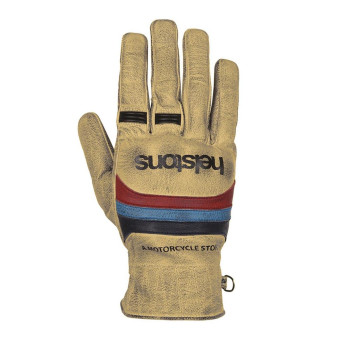 Guantes moto Helstons Mora Beige Blue Red Guantes moto Helstons Mora Beige Blue Red