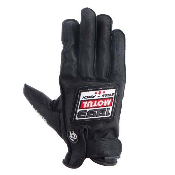 Guantes moto Helstons Motul 1853 Verano Cuero Negro
