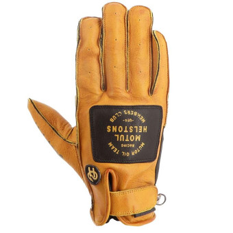 Guantes moto Helstons Motul CO Brand Verano Cuero Oro