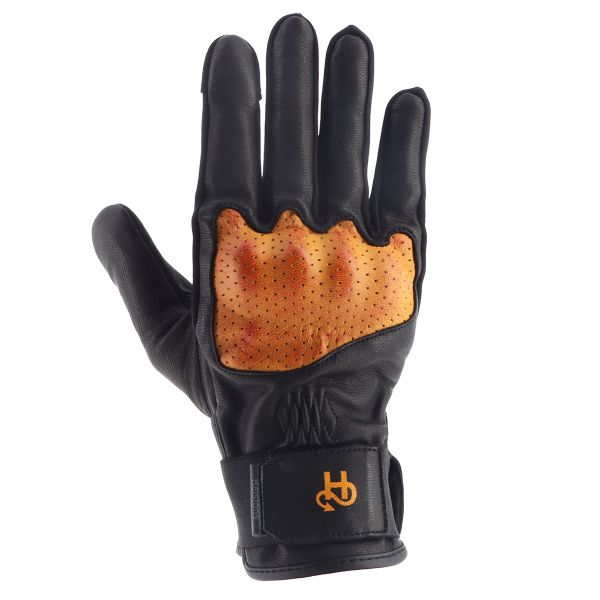 Guantes moto Helstons Neo Air Verano Piel Negro Oro