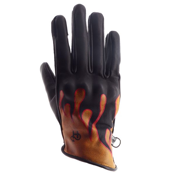 Guantes moto Helstons Vara Air Dama Verano Cuero Negro Naranja Rojo
