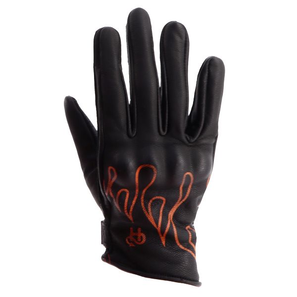Guantes moto Helstons Caa Air Lady Verano Cuero Negro Naranja