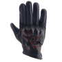 Guantes moto Helstons Vara Air Verano Cuero Negro Naranja