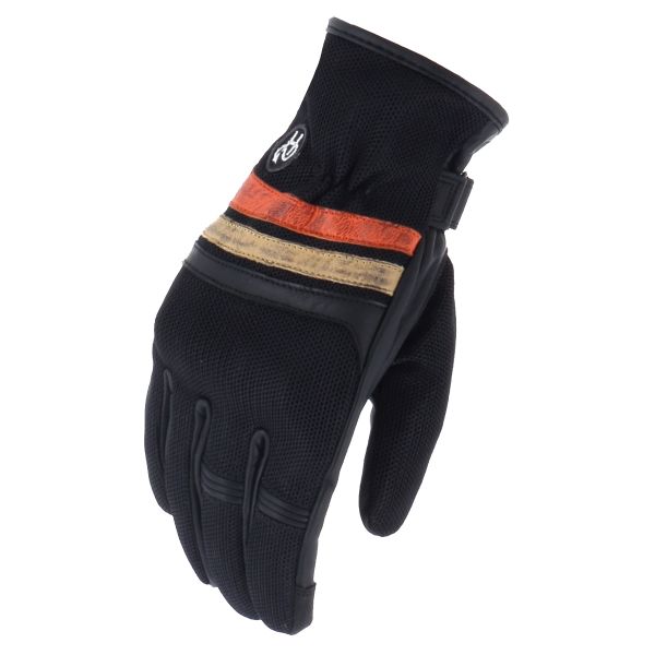 Guantes moto Helstons Skyline Air Mesh Negro Beige Naranja