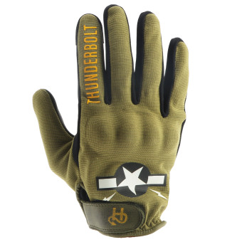 Guantes moto Helstons Thunderbolt Summer 4Ways Piel Caqui Negro