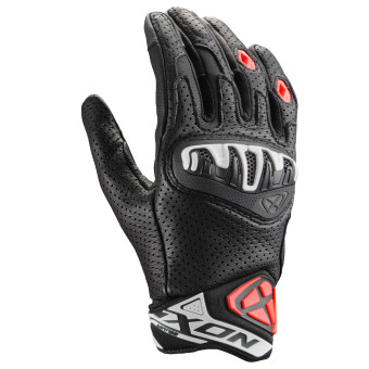 Guantes moto Ixon Mirage Cuero Negro Blanco Rojo