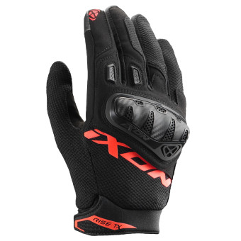 Guantes moto Ixon Rise TX Negro Rojo Brillante